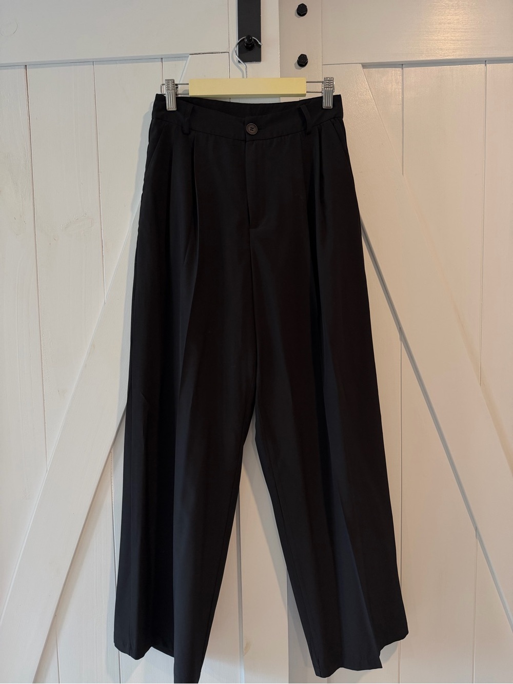 SHEIN Black High Waisted Wide Leg Trousers Small